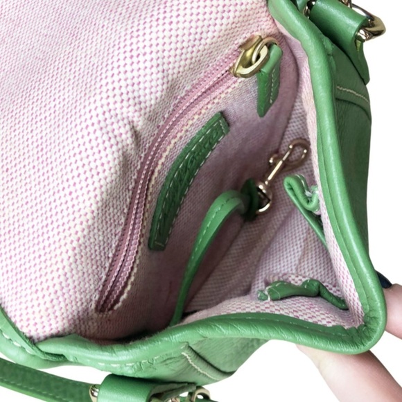 Dooney & Bourke Saddle Crossbody Leather Green Purse Handbag - Picture 10 of 15